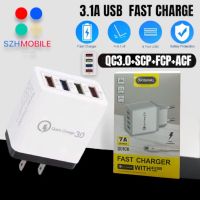 หัวชาร์จเร็ว อแดปเตอร์ชาร์จไฟ Quick charge QC 3.0 + PD ชาร์จได้ 4 พอร์ต หัวชาร์จไฟ หัวชาร์จ ค่า 30W-4USB+PD ของแท้ รับประกัน1ปี BY SZHMOBILE