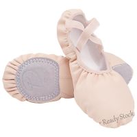 【Ready Stock】 ✲♝◎ C39 New girls women ballet dance shoes kids leather dance shoes soft shoes