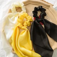 【CW】 Fashion Bow Streamers Elastic Hair Bands Scrunchies Color Silky Ties Accessories