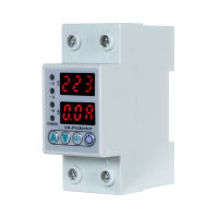 Keykits  63A 220V Din Rail Adjustable Over Voltage and Under Voltage Protective Device Protector Relay Over Current Protection Home Usage Dual LED Display