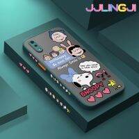 Jlingji เคสสำหรับ VIVO V9 V9เยาวชน V9โปร Y85การ์ตูนมักจะยิ้มเสมอสนูปี้บางมีน้ำค้างแข็งโปร่งใสแข็งขอบสี่เหลี่ยมกันกระแทกรูปแบบปลอกซิลิโคนคลุมทั้งหมดเคสนิ่มป้องกัน