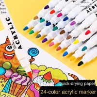 XINJOO Colorable คงทนปลอดสารพิษสำหรับเครื่องปั้นดินเผาอุปกรณ์สำนักงานสำหรับการทาสีหินสำหรับภาพหินปากกาเน้นข้อความศิลปะปากกาสีอะคริลิกชุดปากกามาร์กเกอร์เรืองแสงอุปกรณ์ศิลปะ