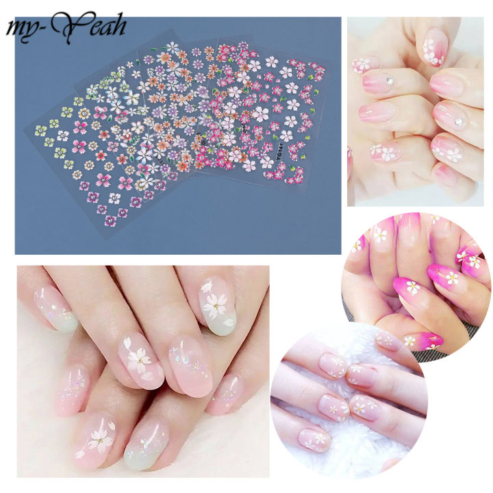 Dried Flowers For Nail Art, 3d Dry Flowers Nail Stickers Colorful Natural  Real Flower Nail Decals (1pcs,multicolor