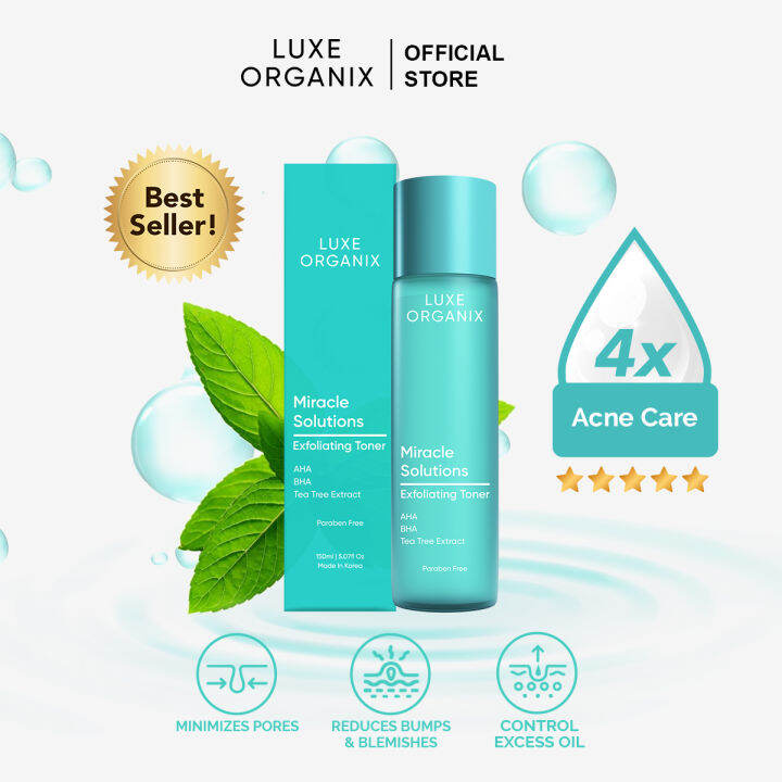 Luxe Organix Miracle Solutions Aha Bha Pore Toner 150ml Lazada Ph