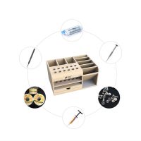 【On Sale】 Toolguide Wooden Container Storage Box for Tools Screwdriver Tweezers Holder Mobile Phone Desktop Reception Tool Parts Box