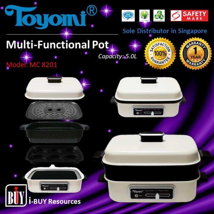 TOYOMI Multi Functional Pot 5.0L MC 8201 Lazada Singapore