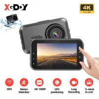 XGODY ใหม่ล่าสุด J4011 Pro Car DVR เครื่องอัดวีดีโอ 3.0 นิ้ว Full HD 4K กล้องหน้า &amp; 1080 กล้องหลังเลนส์คู่พร้อม GPS สั่งงานด้วยเสียง Wifi G-sensor จัดส่งฟรี