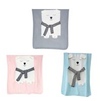 Polar Bear Children Knitted Blanket Newborn Infant Sleeping Swaddle Wrap Sleepsack Bedding Sofa Beach Mat Photography Props