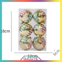 GJCUTE 6ชิ้น/กล่อง Christmas Tree จี้เครื่องประดับเครื่องประดับสีสันคริสต์มาส