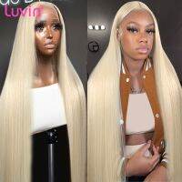 【jw】☃◐❆  Luvin 30 40 Inch 13x4 Straight 613 Honey Blonde Human Hair Wigs Transparent 13x6 Color Frontal Wig