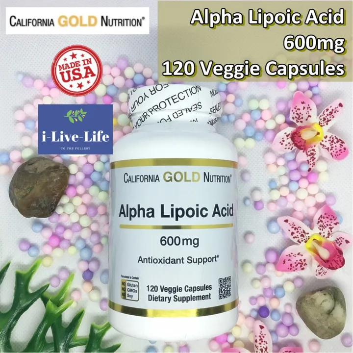 กรดอัลฟาไลโปอิก Alpha Lipoic Acid 600 Mg 120 Veggie Capsules California Gold Nutrition สาร 3227