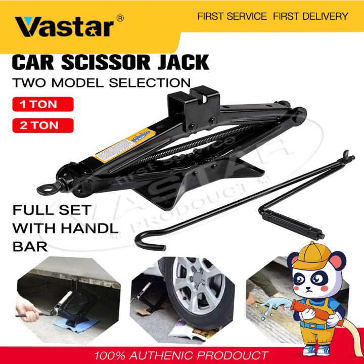 vastar-1ตันแจ็กกรรไกรคู่มือแจ็กกรรไกรรถแจ็คแจ็คหนามือแจ็ค-essential-สะพานแจ็คสีดำ-heavy-duty-แจ็กกรรไกรรถแจ็คแม่แรงยกรถแจ็คอุปกรณ์ซ่อมรถยางซ่อมเครื่องมืองานช่าง