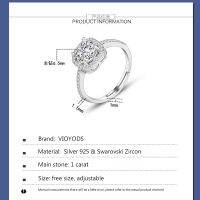 VIOYODS 2021NEW!100 Original Silver925 &amp;Swarovski Diamond Ring Stone Cincin Women Adjustable TN024