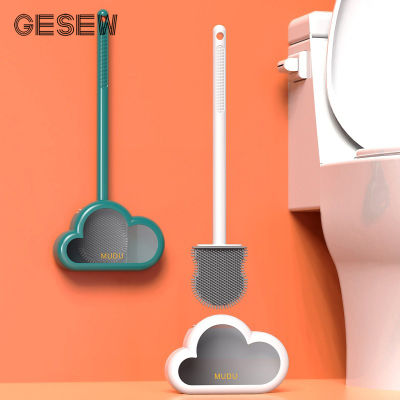 GESEW New TPR Toilet Brush Silicone Brush Head Leak Proof With HolderQuick Drain Cleaning Tools WC Home Bathroom Accessories Set
