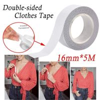 ☑۞ 5M Waterproof Dress Cloth Tape Double-sided Secret Body Self Adhesive Breast Bra Strip Safe Transparent Clear Lingerie Tape