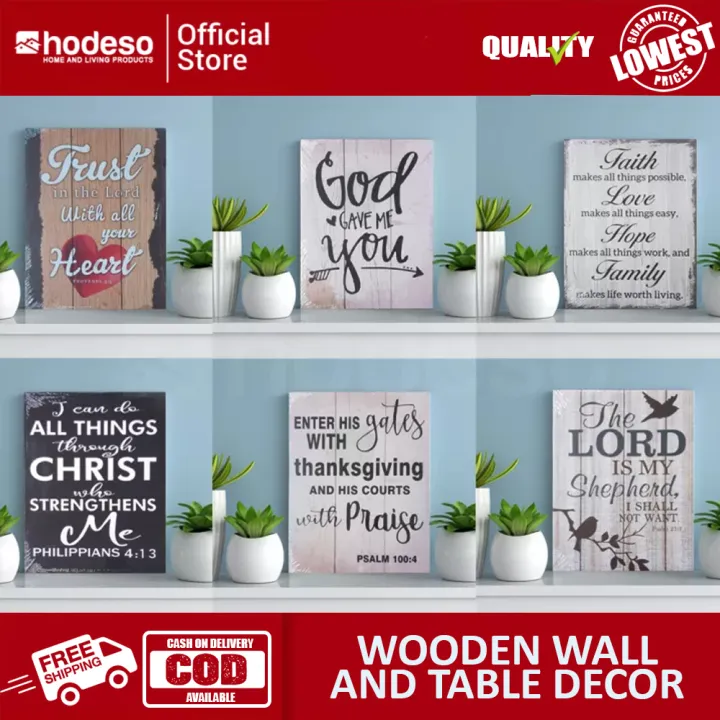 Hodeso Wall Decor Bible Verse / Inspirational Quotes Wooden Wall Decor