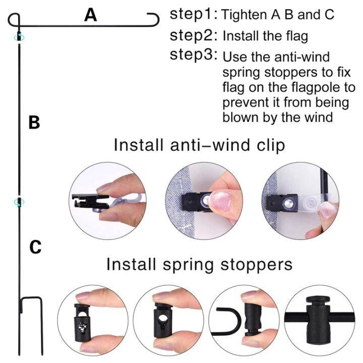 gregory-ขาตั้งธงสวน-เสาธงสวนโลหะ-ที่ยึดกับคลิปหนีบธงสวนสำหรับตกแต่งลานธง-1pcs-garden-flag-pole-garden-flag-stand-outdoor-decorative-yard-flag