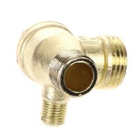 Male Thread 3 Way Metal Air Compressor Check Valve Gold Tone