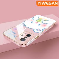 YIWESAN เคสสำหรับ Xiaomi MI 12T Pro 11T Pro เคสซิลิโคนนิ่มลายกระต่ายน่ารักดั้งเดิมเคสแฟชั่นเคลือบหรูหราเคสโทรศัพท์คลุมทั้งหมดป้องกันเลนส์กล้อง