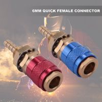 2Pcs Water Cooled Air Cooled Gas Water Adapter Quick Connector Fitting for MIG TIG Welding Torch Plug, Blue+Red