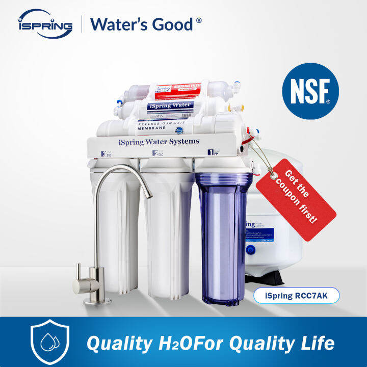 iSpring RCC7AK, NSF Certified 75 GPD, 6-Stage Reverse Osmosis System ...