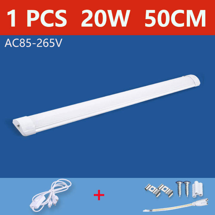 1ชุดไฟติดใต้ตู้220v-ไฟ-led-สำหรับห้องครัวตู้เสื้อผ้าแผ่นเรืองแสง10w-20w-30-60ซม-สำหรับไฟในห้องนอน