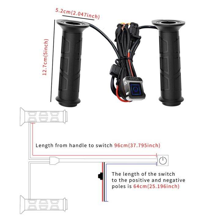 มือจับทำความร้อนไฟฟ้ารถมอเตอร์ไซค์กันน้ำ22มม-ถุงมือมอเตอร์ไซด์ปรับอุณหภูมิได้3ระดับ12v-มือจับให้ความอบอุ่น