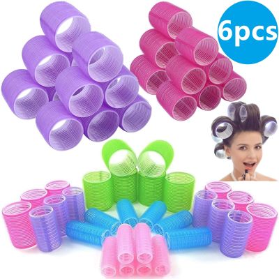 【CC】 6pcs Hair Rollers Grip Curlers Heatless Dressing Styling Tools