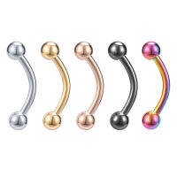 1 PC บาร์โค้ง Tragus เจาะ Unisex Helix เจาะหูผ่าตัดเหล็กเจาะคิ้วคู่ลูกคิ้วแหวน