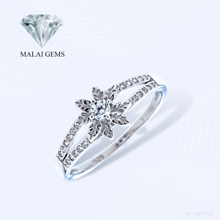 malai-gems-แหวนเพชร-เงินแท้-925-เคลือบทองคำขาว-ประดับเพชรสวิส-cz-รุ่น-071-2r17127-แถมกล่อง-แหวนเงินแท้-แหวนเงิน-แหวน