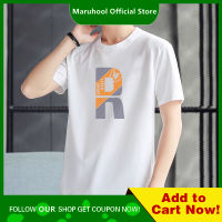 เสื้อยืด MARUHOOL สำหรับเสื้อยืดคอกลมเข้ารูปแขนสั้นสำหรับผู้ชายเสื้อพิมพ์ลายการ์ตูนเสื้อเชิ้ตลำลองแฟชั่น