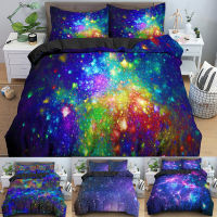 3D Galaxy Print Duvet Cover Set Universe Printed Bedding Sets King Queen Twin Size 1 Duvet Cover with 12pc Pillow Case