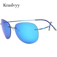 Krasivyy Pure Titanium Polarized Sunglasses Men Top Quality Ultralight Women Rimless Driving Pilot Sun Glasses Oculos de sol