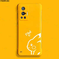 NORVIK ภาพยนตร์การ์ตูนน่ารักสีขาว Pikachu ไม่มีขอบสีเหลืองเคสโทรศัพท์สำหรับ Vivo V29 V27 V27e X90 Y78 Y27 Y36 IQOO Z7 Z7X V25 Pro X80 V23 V23e Y16 X70 Y72 Y52 V20 Y17 Y12 Y15 Pro 4G 5G N11-3เคสฝาหลังสร้างสรรค์