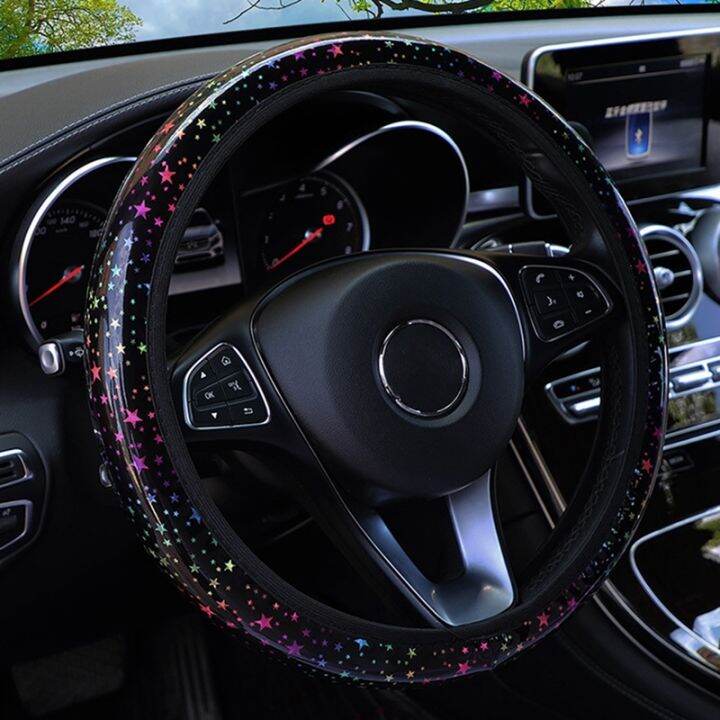 hot-cppppzlqhen-561-ปลอกหุ้มพวงมาลัยรถยนต์-universal-37-38cm-steering-wheel-protector-case-for-women-girls-auto-styling-accessories