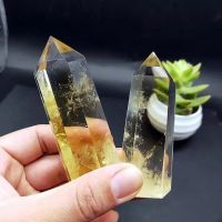 1pc Natural Citrine Crystal Point Healing Obelisk สีเหลืองควอตซ์ไม้กายสิทธิ์เครื่องประดับที่สวยงามสำหรับตกแต่งบ้าน Reiki Stone Pyramid