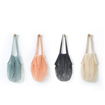 Reusable Fruit Shopping String Grocery Shopper Cotton Tote Mesh Woven Net Shoulder Bag Mesh Net Shopping Bag