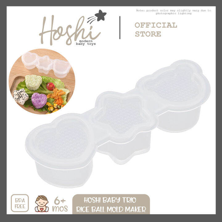 Hoshi Baby Trio Rice Ball Maker, Onigiri Sushi Mold, Bento Food Art