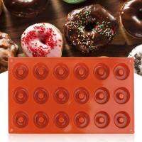 18 ช่องซิลิโคนโดนัทเบเกอรี่แม่พิมพ์ Pastry Cupcake Cake Bread Maker Moulds