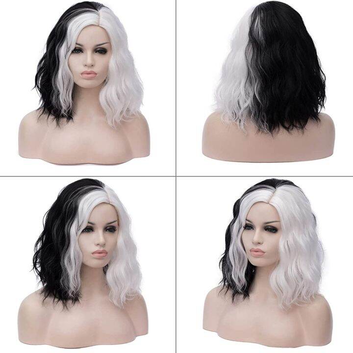 short-wavy-shoulder-length-women-full-bang-heat-resistant-wig-synthetic-hair-for-girls-charming-wigs-black-amp-white