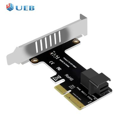 PCI E To SFF-8643 NVMe อะแดปเตอร์ SSD ไรเซอร์ PCI-EX4/X8/X16โซลิดสเตทไดรฟ์ PCIE ไปตัวแปลงฮาร์ดดิสก์ U2