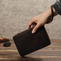 +【； New Vintage Leather Watch Band Case Organizer Watch Strap Portable Carrying Travel Box Watchband Storage Bag Handmade