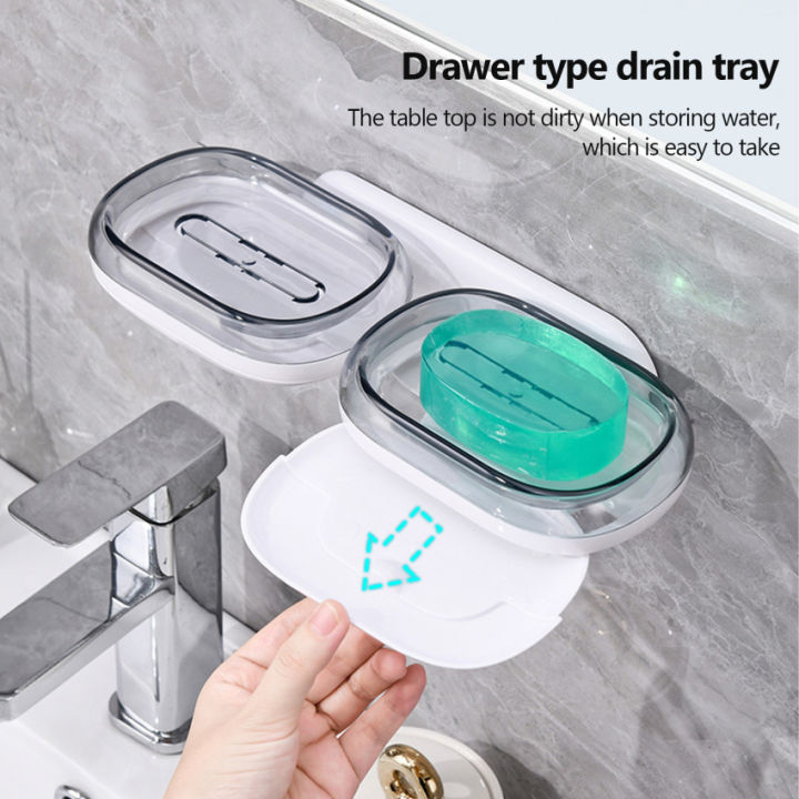Soap Dish Holder Shower 2 Pack Bar Soap Holder With Drain Wall
