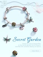 bamoer Warm Little Colorful Hydrangea Charm fit Original celets &amp; Bangle Beads 925 Sterling Silver Fine Jewelry make SCC1703