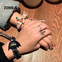 TIMIA ของขวัญเครื่องประดับ บุคลิกภาพ สไตล์เกาหลี อะคริลิค ไอรอนแมน ผู้หญิง ผู้ชาย สายรัด ห่วงโซ่มือของเล่น สร้อยข้อมือบล็อกอาคาร สร้อยข้อมือคู่