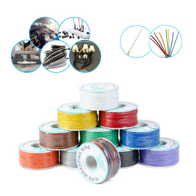 250Meters 30 AWG Wrapping Wire 10 Colors Single Strand Copper Cable Ok  Electrical  for Laptop Motherboard PCB Solder