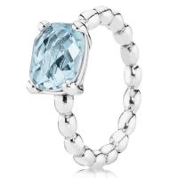 {BUSA Fashion Accessories} Original Blue Topaz Bubble Band แหวนคริสตัลสำหรับ925เงินสเตอร์ลิงแหวนผู้หญิงวันเกิดของขวัญยุโรป DIY เครื่องประดับ