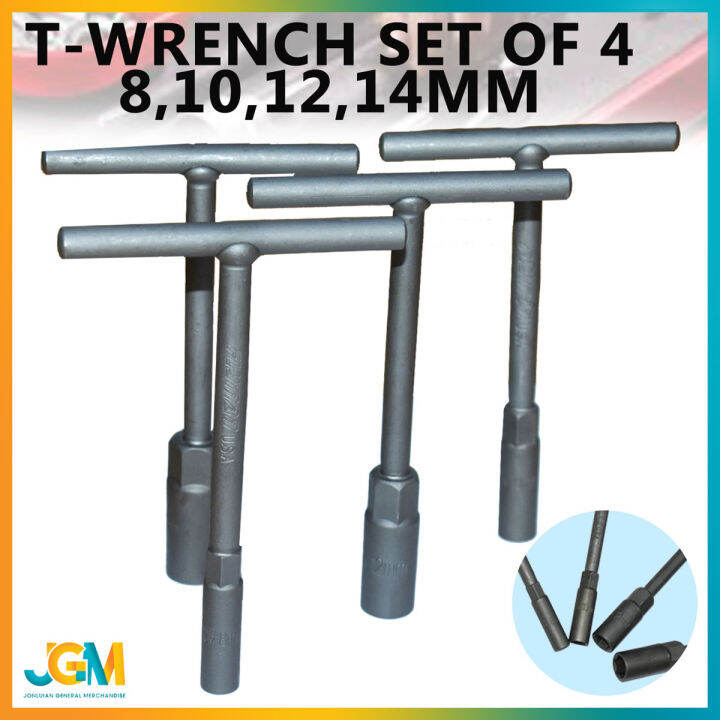 Heavy Duty TWrench Set Of 4 T Handle Socket Wrench 8mm 10mm 12mm