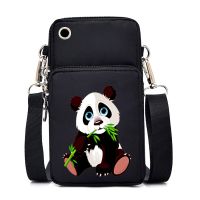 Kawaii Panda Print Purses and Handbags Female Mini Mobile Phone Bag Animal Zipper Crossbody Bag Wrist Bag Women Shoulder Bags