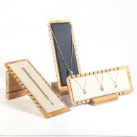 Newest Bamboo Jewelry Display Stand Necklace Earring Display Stand Multiple Necklace Easel Showcase Display Holder for Necklaces